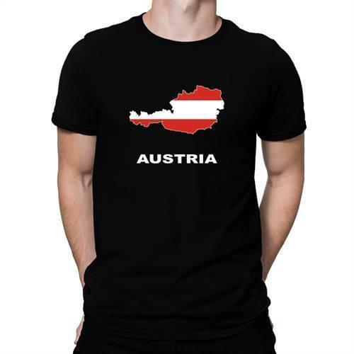 Austria Country Map Color Men T-shirt Short Casual 100% COTTON O-Neck t shirt