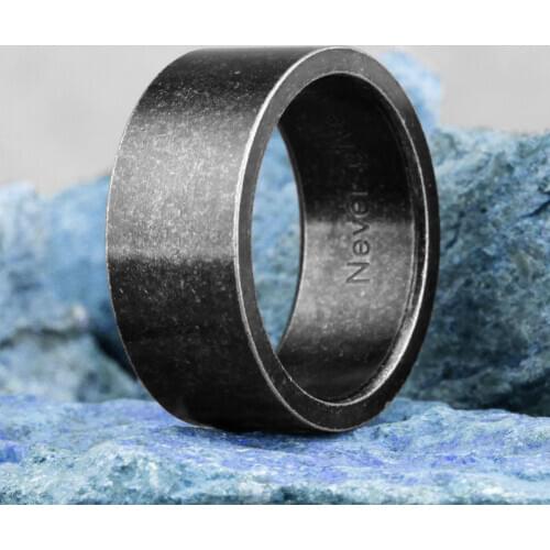 Retro Old Black Round Simple Stainless Steel Mens Rings Punk Hip Hop for Male Boyfriend Biker Jewelry Creativity Gift Wholesale