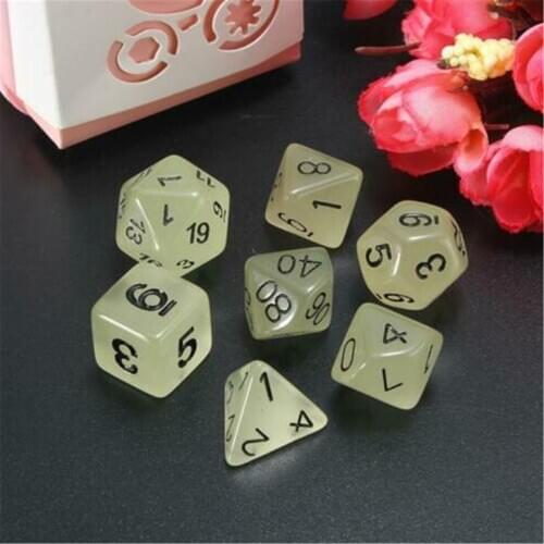 7pcs Luminous Polyhedral Dice Set For TRPG MTG Dungeons & Dragons DND Table Game