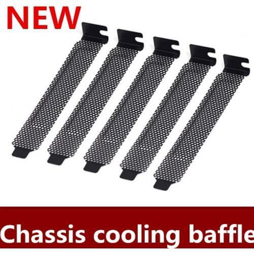 NEW 10pcs/lot Computer chassis PCI bit radiating dustproof ventilation baffle black metal punching baffle Free shipping