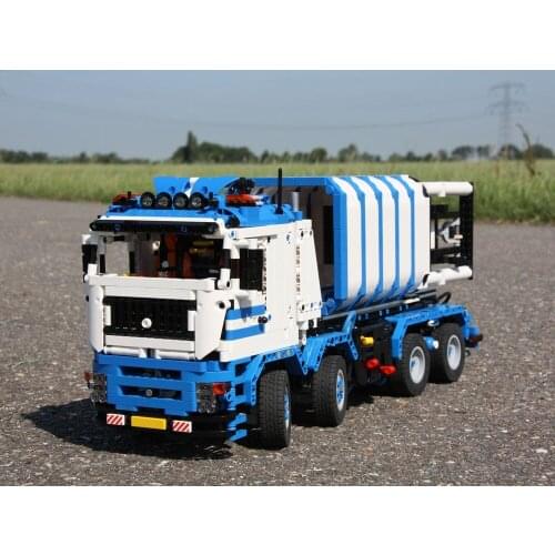NEW Technology Building Block MOC-12901 silo Truck Gear Loading Unloading Truck Small Particle Assembly Toy Boy Gift