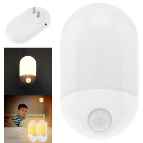 Plug-in LED Night Light with Motion Sensor PIR Human Activated Wall Light for Bedroom Bathroom Stairs Kitchen Hallway