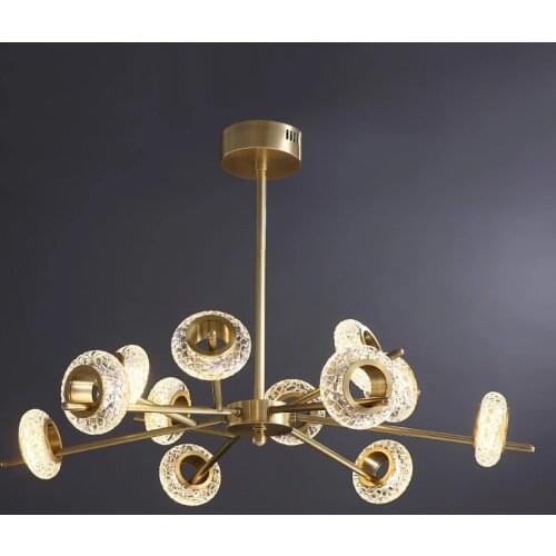 Nordic art donuts design living room crystal led chandelier modern minimalist brass restaurant bedroom hanging lamps