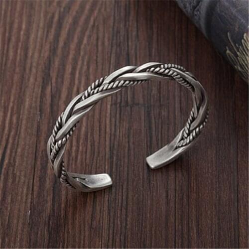 Miuoxion Vintage Twist Open Bracelet Fashion Personality Jewelry For Men and Womens Feature Namour Charm Gift All Seasons