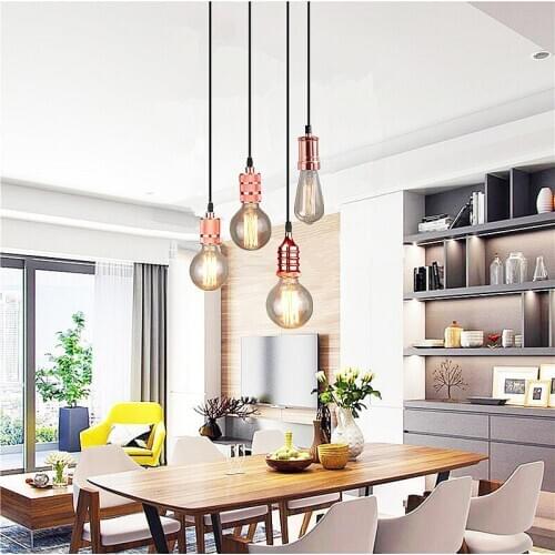 Vintage led wood pendant light art dining room modern hang lamp e27 nordic pendant lights living room restaurants bar droplight