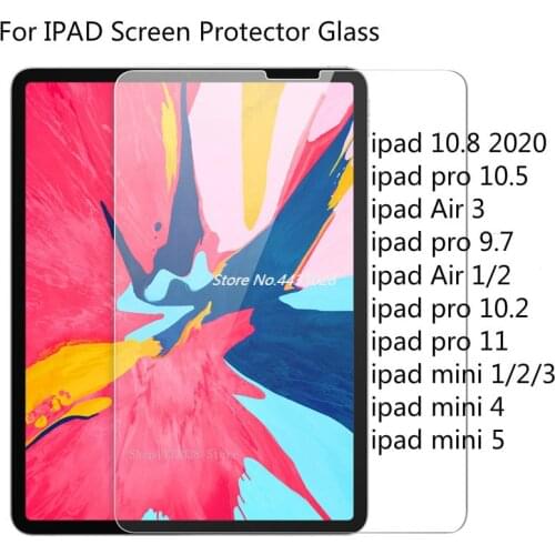 Full Cover Tempered Glass For iPad Pro 10.8 2020 11 10.2 Screen Protector For iPad Mini Air 1 2 3 4 5 10.5 9.7 Protective Glass