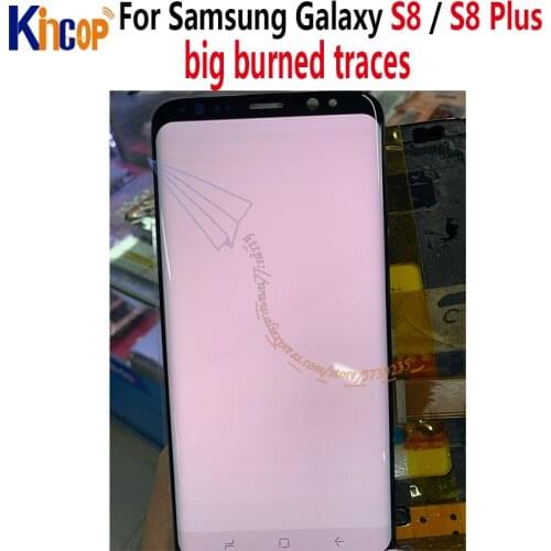 For Samsung S8 LCD with Frame burned traces for SAMSUNG Galaxy S8 Plus LCD G955 S8 G950 G950F Display lcd Touch Screen Digitizer