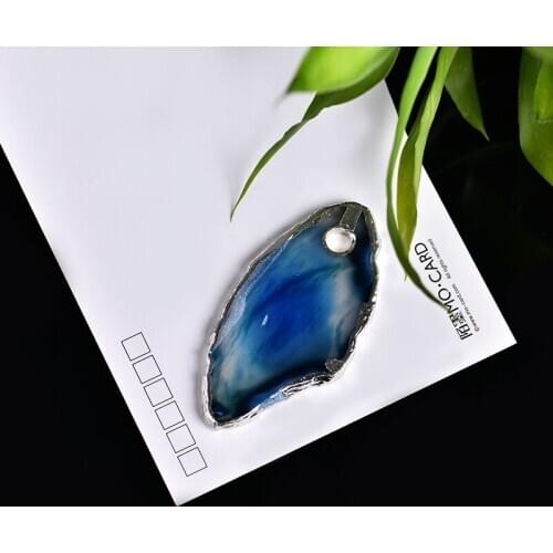 1pc Delicate natural crystal agate mineral pendant jewelry jewelry friendship guardian necklace pendant DIY gift couple pendant