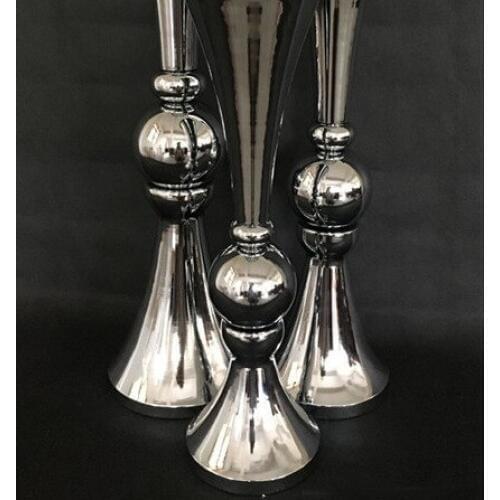 2018 Silver Shiny Wedding Flower Vase Table Centerpiece Wedding Props
