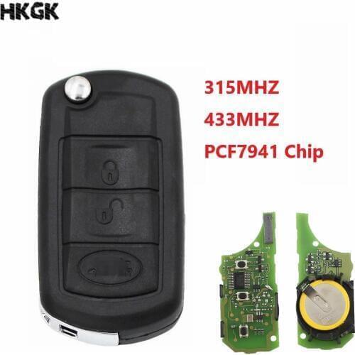 3 Button Folding Flip Remote Key for Land Rover Discovery 3 4 Full Key 433MHZ/315 with PCF7941 Chip HU92 blade