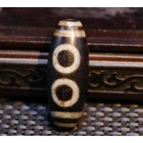 3A+ Magic Power Tibetan old Agate 5 Eye Wealth Symbol Big Drum dZi Bead Amulet Pendant Talisman Timestown UPD24ll24nb