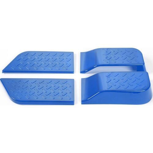 4Pcs Blue Car Interior Door Panel Trim Plate Cover Fit For 07-10 Jeep Wrangler Sahara 3.8L 2D Automobile styling Accessories