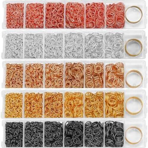 975Pcs/Set 4 5 6 7 8 10mm Open Jump Rings Split Rings Connector For DIY Jewelry Making Sets Findings Accessories Supplies Kits