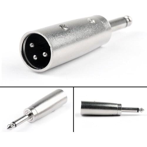 Artudatech 100Pcs 3Pin XLR Male To 1/4" 6.35mm Mono Male Plug For Audio DJ MIC Adapter Jack Connector Parts