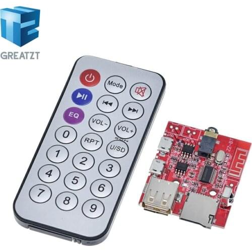 3W Car Bluetooth 4.1 MP3 WAV Decoding Board Speaker Amplifier Audio Receiver Module Support USB/TF/U-DISK/IR Remote Control Red