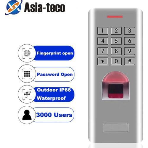 Standalone Fingerprint Password Keypad Access Control Reader for security door lock system gate opener IP66 1000 Users