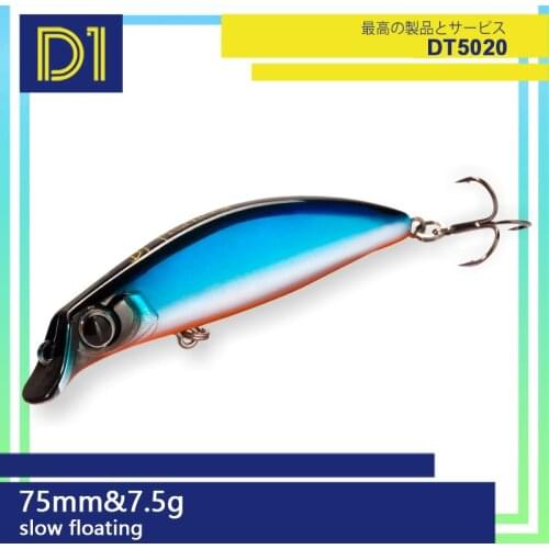 D1 Bass Baits 75mm 7.5g Slow Floating surface walkers fishing Popper rockfishing lures fishing accessories carpfishing minnow