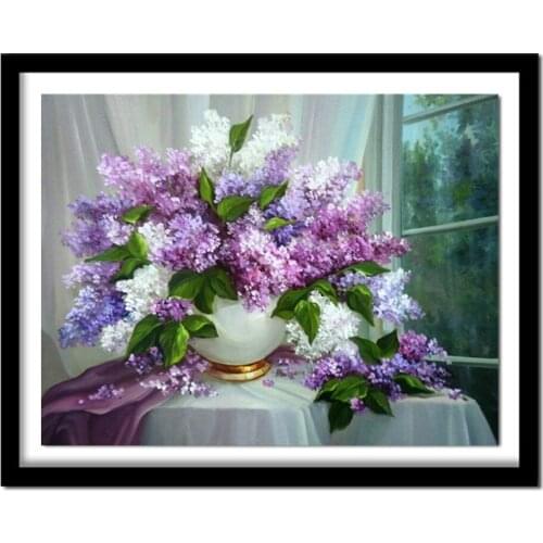 DIY Diamond painting Cross stitch Kit Diamond embroidery lilac 5D Diamond Needlework Pattern Home Decoration
