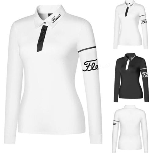 Multicolor Hot Lidies Golf Long Sleeve Breathable T-shirt Polyester Outdoor Sports Sweat-absorbent Golf Clothing