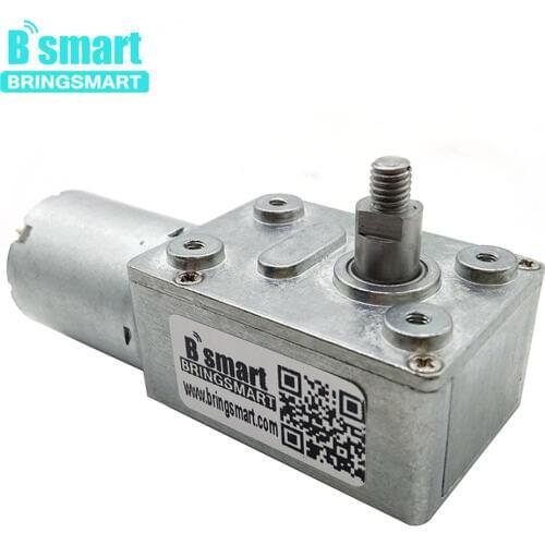 JGY370-4632 Low Speed 6-150rpm Self Locking Worm Gear Motor 12V 24V DC Electric Motor 8mm Output Shaft M5 Screw Double Flat Bit