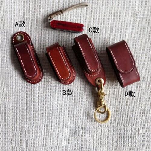 Handmade Leather Case Vegetable Tanned Leather Protective Case for 65mm 580 Nail Victorinox Swiss Army Knife