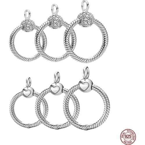 HOT SALE 925 Sterling Silver O Pendant fit Original 3mm Necklace DIY Charm Bead Jewelry For Women GIFT