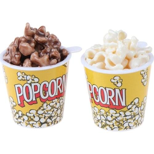 1Pc 1:6 Doll house Miniature A Bucket of Popcorn Toy Pretend Play Kitchen Toys Random delivery