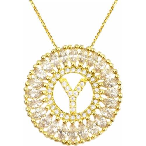 Fashion DIY Letter Name Necklaces Koly Initial Y Colar Link Chain Charm Pendants Necklace for Women Men Jewelry Christmas Gifts