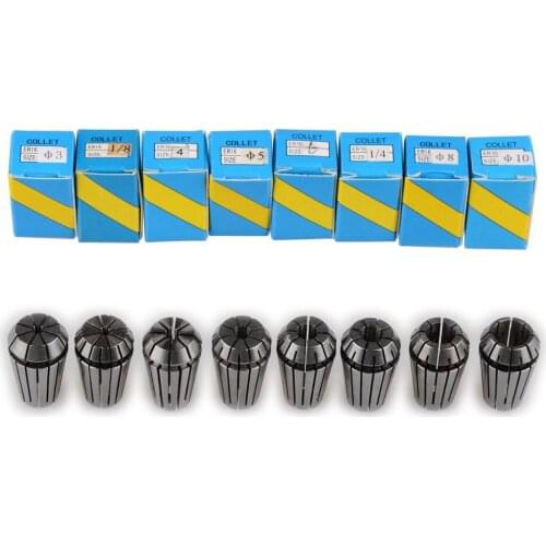8Pcs/lot ER16 3-10mm Spring Collet Set For CNC Milling Machine Engraving Lathe Tool