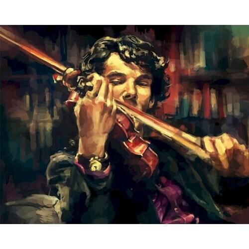 50x65 60x75cm DIY Painting By Number Adult To Play The Violin Kits Oil Acrylic Paint Art Figure Drawing Home Decor Birthday Gift