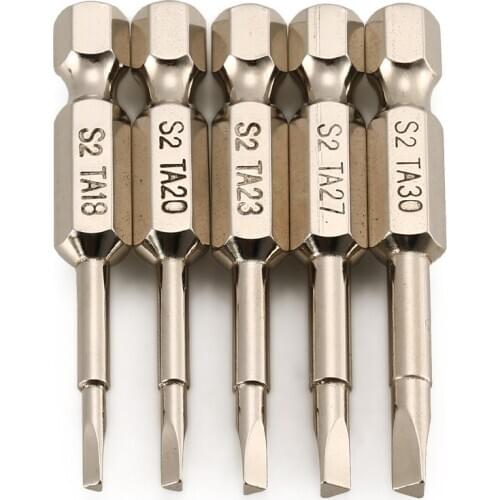 New 5 PCS S2 Steel Magnetic Triangle Head Screwdriver Bits 50mm 1/4 Hex Shank Nozzle Pneumatic Screwdriver Electric Head