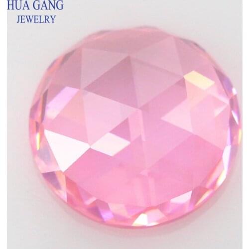 Pink Rose Cut Round Shape Cubic Zirconia Stone Flat Bottom CZ Brilliant Cut AAAAA Loose Gems 8mm For Wholesale Jewelry Stones