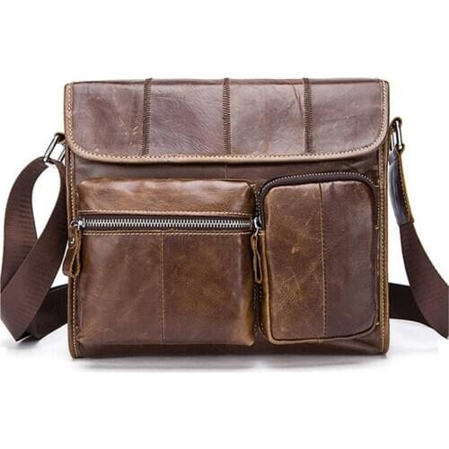 100% Genuine Leather Shoulder Bag Brand Cowhide Handbag Men High Quality Men Messenger Bags Crossbody for Men Briefcase Bags