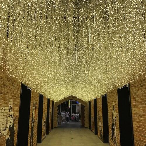 LED Icicle String Light Christmas Garlands Curtain Fairy Lights Waterfall Outdoor Waterproof For Home Party Garden Room Decor