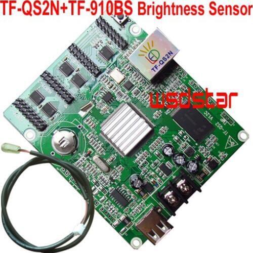 TF-QS2N+TF-910BS Brightness Sensor 256*128 512*64 4*HUB75E USB+Ethernet full color asynchronous LED control card