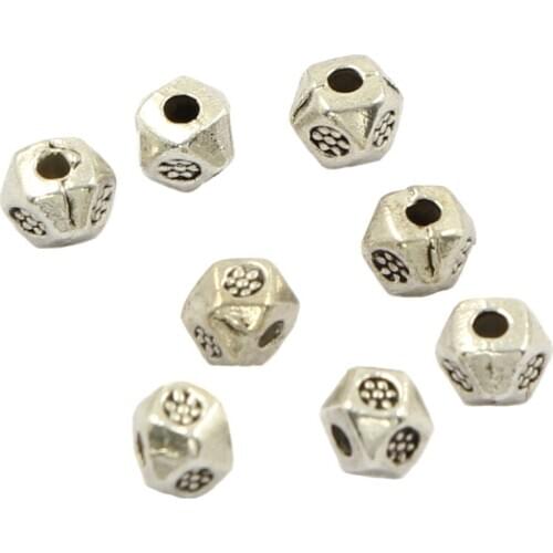 Tibetan Silver Metal Small Spot Square Loose Spacer Beads For Making DIY Jewelry Findings Accessories 60pcs