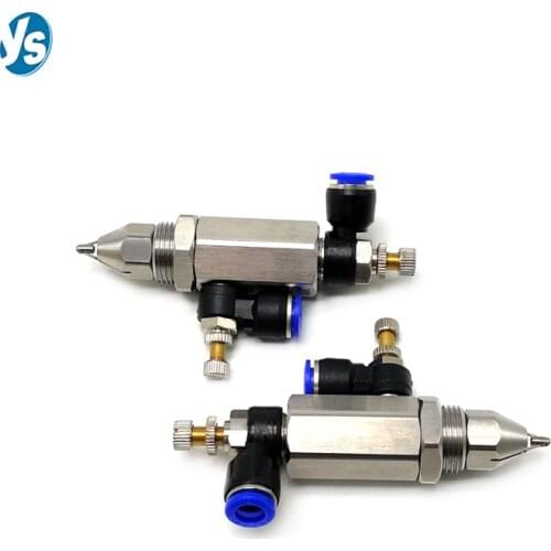 304/316 stainless steel air atomizing nozzle, ultrasonic fine mist nozzle, dust removal nozle with regulating valve