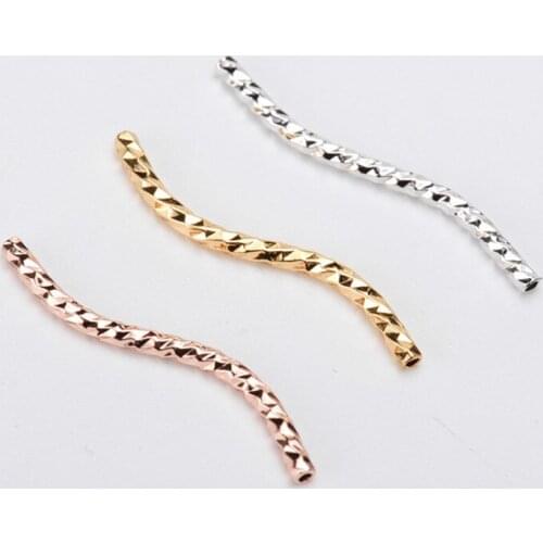 High Quality 100PCS 18K Gold Plated Connecting pipe jewelry for bracelet&necklace making 18K Gold jewelry Findings