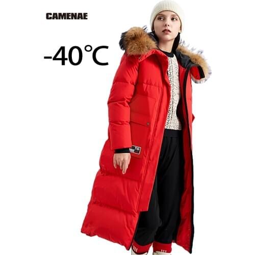 CAMENAE Expeditions Explorers Duck Down Jacket Women Winter 2020 Outdoor Water Proof Coats Long Thick Warm Down Jacket 5XL