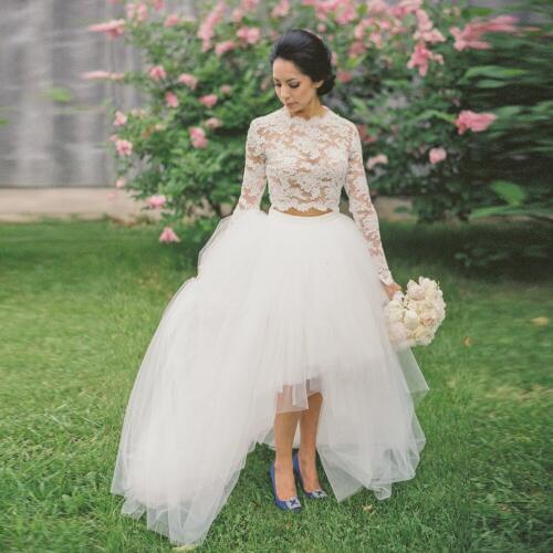 Elegant White High Low Tulle Skirts For Bridal Custom Made Zipper Puffy Female Adult Skirt Women High Quality Saia Fashion