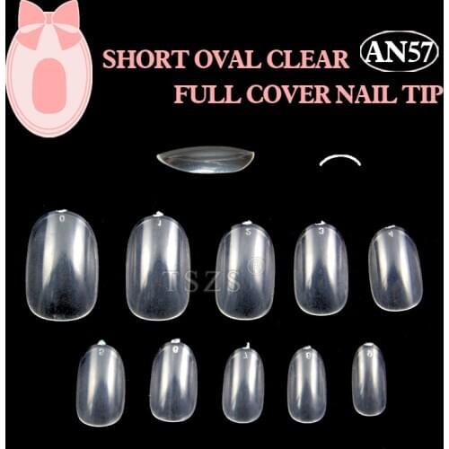 1bag/lot * 500pcs CLEVER SHORT MEDIUM OVAL FALSE NAILS FULL COVER FAKE TIPS