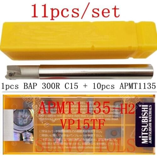 11pcs/set BAP 300R C15-15-150/ C15.6-16-150-200 CNC Milling cutter bar 1pcs+10pcs APMT1135 H2/M2 VP15TF CNC Carbide insert