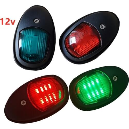 2pcs Waterproof Boat Navigation Light Green or Red Marine LED Starboard and Port Side Light for Boat Yacht Skeeter DC 12v-24v