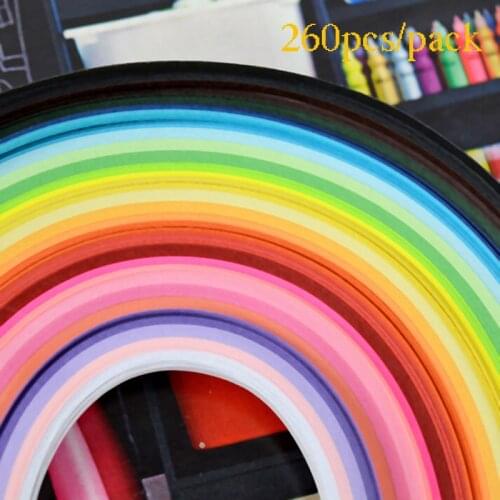 260pcs/Bag Rainbow Paper Quilling Strips Set Flower Gift Paper For Handmade Paper Decoration Craft DIY Quilling Tools