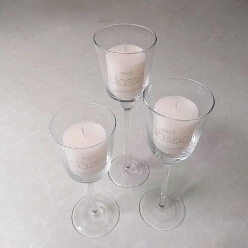 3pcs Glass Candle Holder For Tea light Europe Glass Candlestick Home Decoration Crystal Pillar Candle Stand Wedding Candelabra