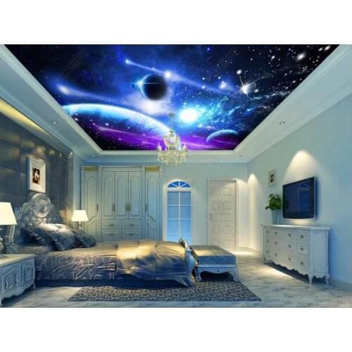 3d ceiling murals photo wallpaper Modern space planet red background home decor 3d wall murals wallpaper for living room