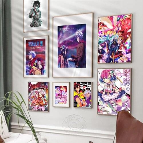 Anime No Game No Life Art Poster, Wall Stickers, No Game No Life Prints Poster, Anime Poster, Kids Room, Wall Picture, Gift