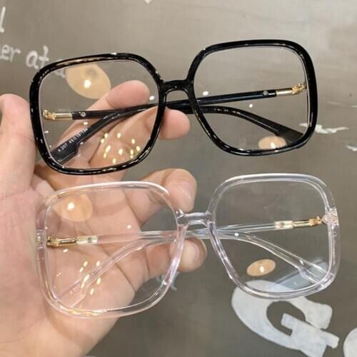 Oversized Square Glasses Women Clear Fashion Black Big Frame Retro Transparent Optical Computer Glasses Frame Eyeglasses