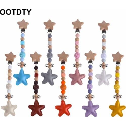 Pacifier Clip Chain Silicone Beads BPA Free DIY Dummy Nipple Holder Soother Baby Teething Chewable Toys Shower Gifts