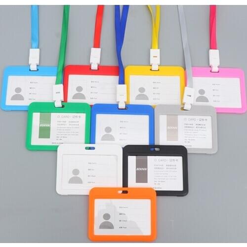 112x70mm ID Card Holder Horizontal Vertical with Original Lanyard Badge Reel Holder for Nurse Students Business Staff Wholesales